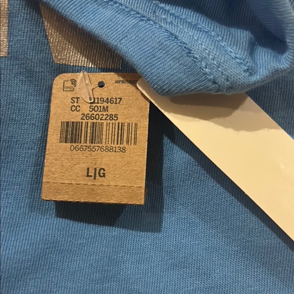 PINK Victoria's Secret Blue Tee with Silver Logo - Picture 4 of 6